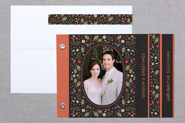 Winterberry Frame Minibook Holiday Photo Card Duncan Park Papers Laura Hankins for Minted